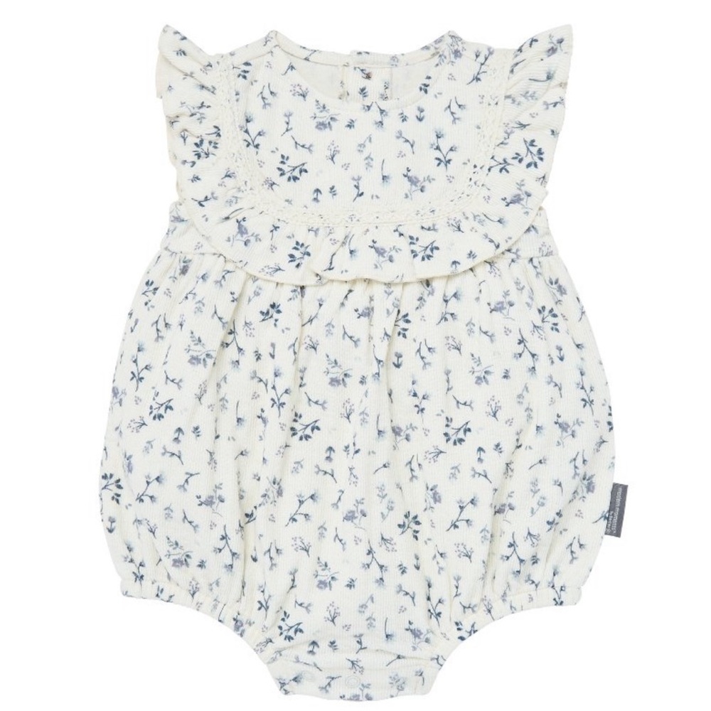Modern Moments Ruffle Bubble Romper Blue Floral